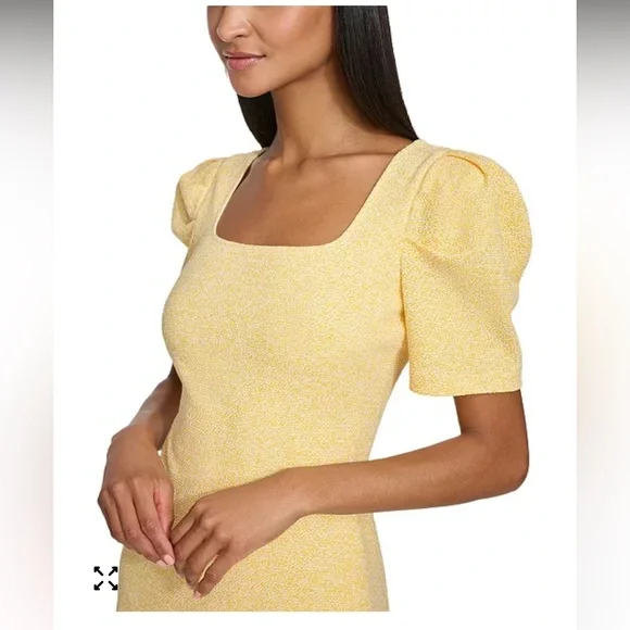 Karl Lagerfeld Yellow Puff Sleeve Mini Dress - Picture 4 of 11